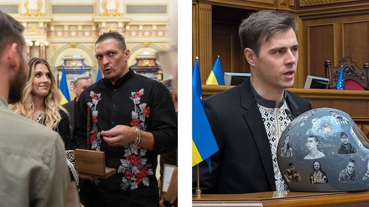 Александр Усик и Владислав Гераскевич. Фото: ОП и Верховная Рада