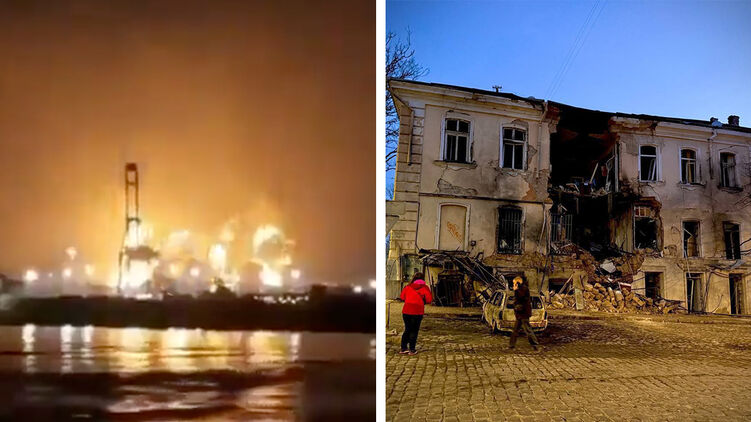 Наслідки атак на Катар та Одесу. Колаж 