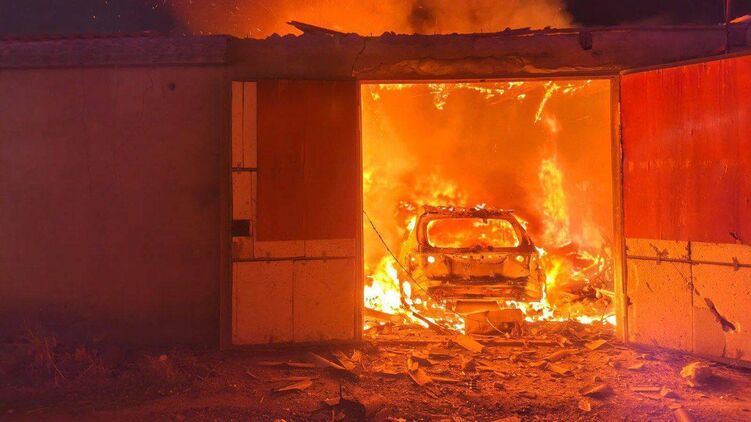 Пожар в Одесской области после прилета