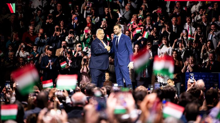 Вице-президент США Джей Ди Вэнс (в центре справа) стал главным международным агитатором за венгерского премьера Виктора Орбана (в центре слева). Фото: facebook.com/orbanviktor