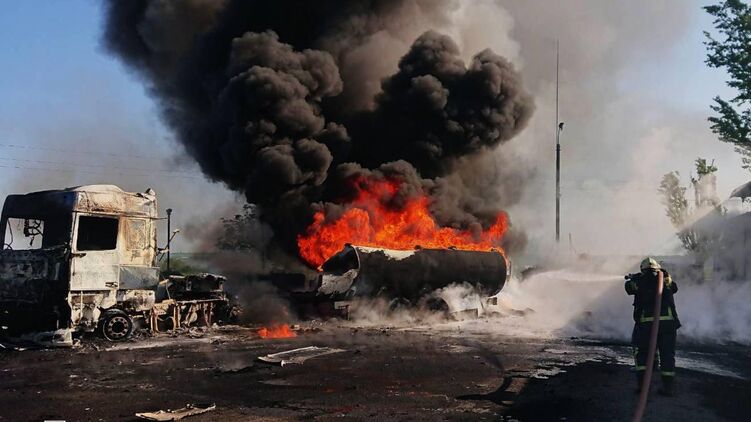 Прилет по заправке в Каменском Днепропетровской области