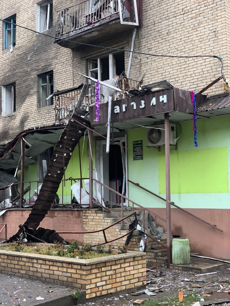 Фото последствий обстрелов Славянска 13 сентября