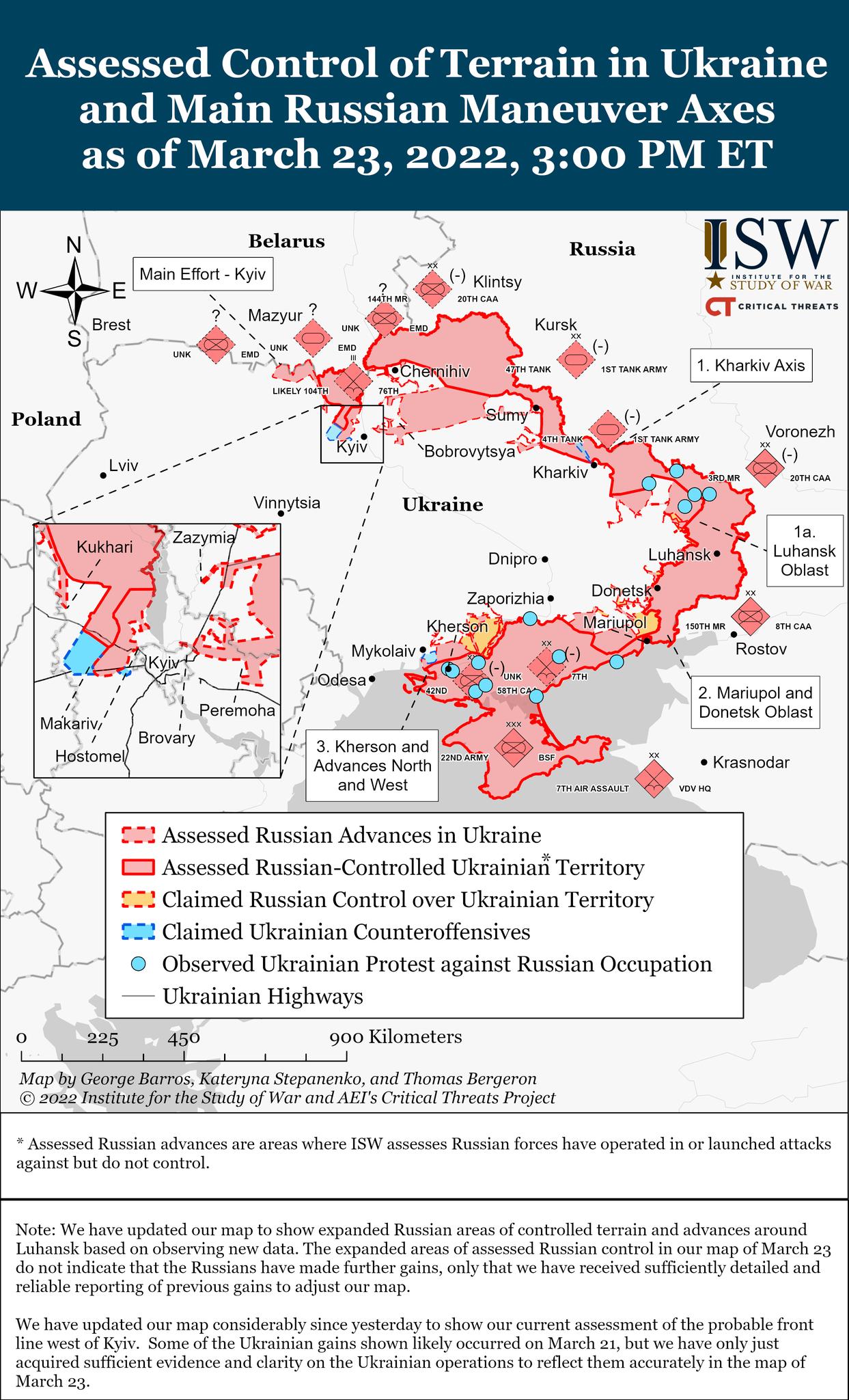 Карта боевых действий в Украине