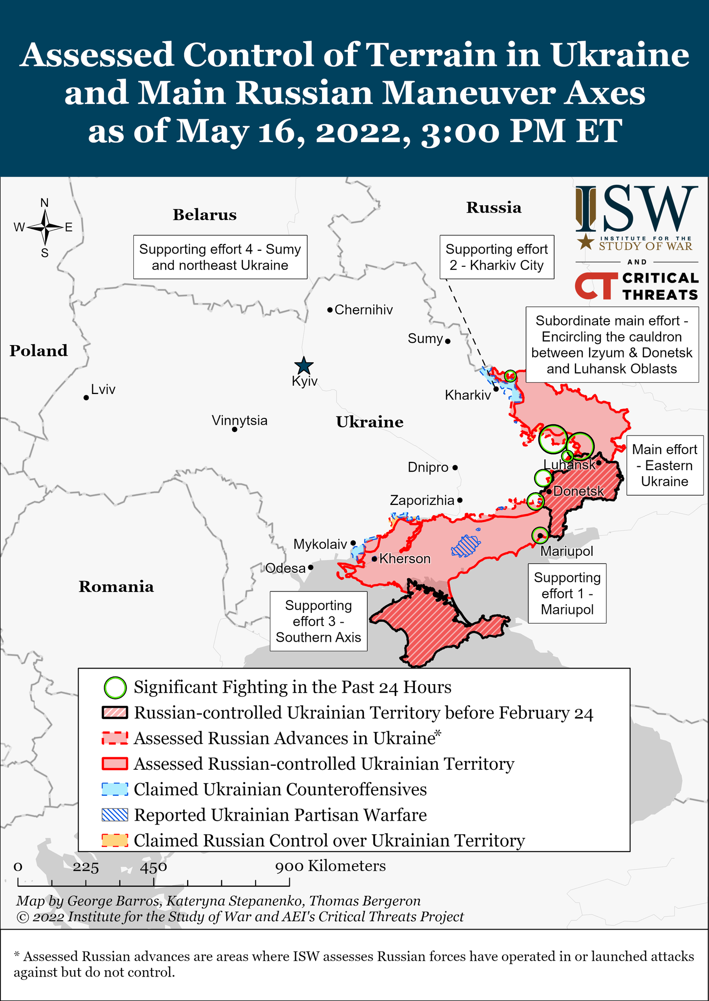 Карта боевых действий в Украине