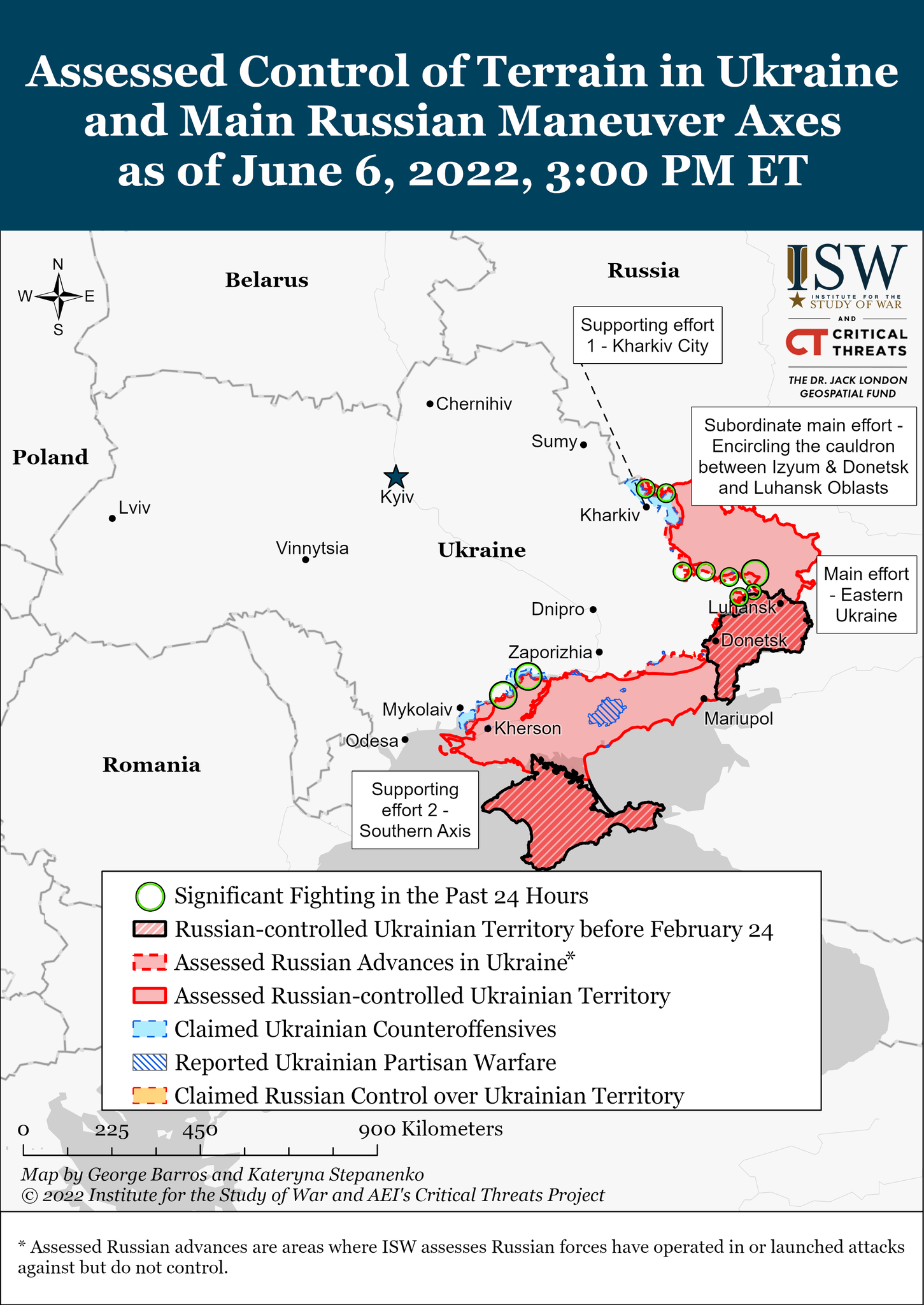 Карта боевых действий в Украине