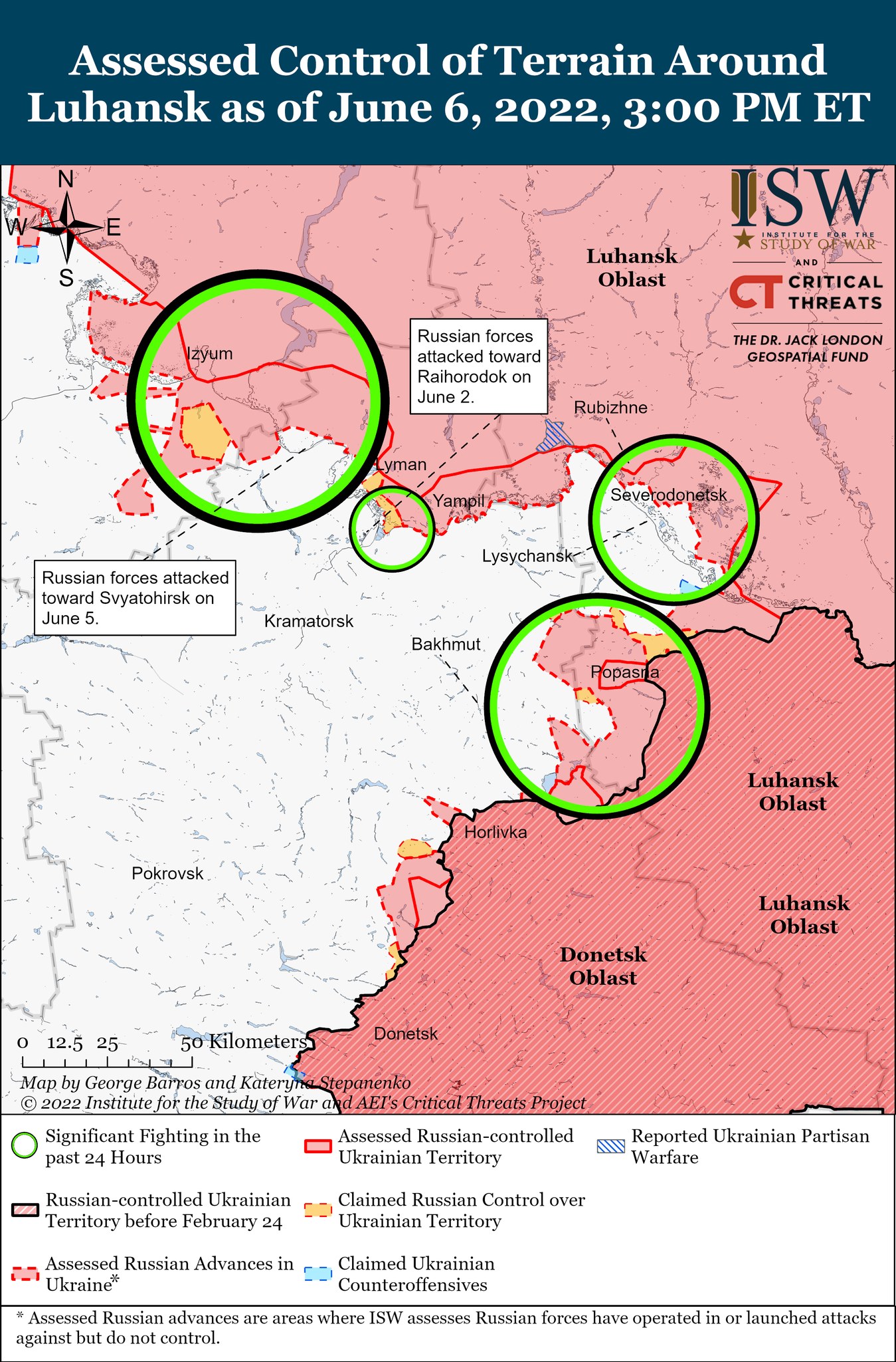 Карта боевых действий в Украине