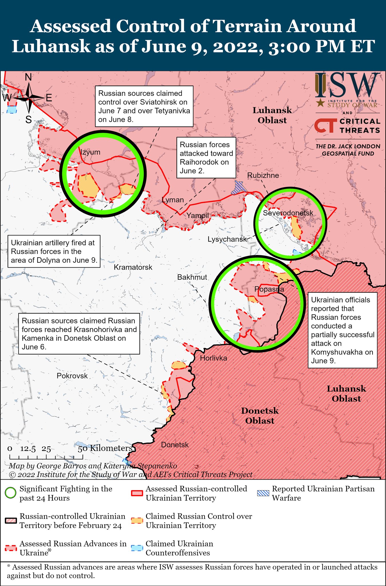 Карта боевых действий в Украине
