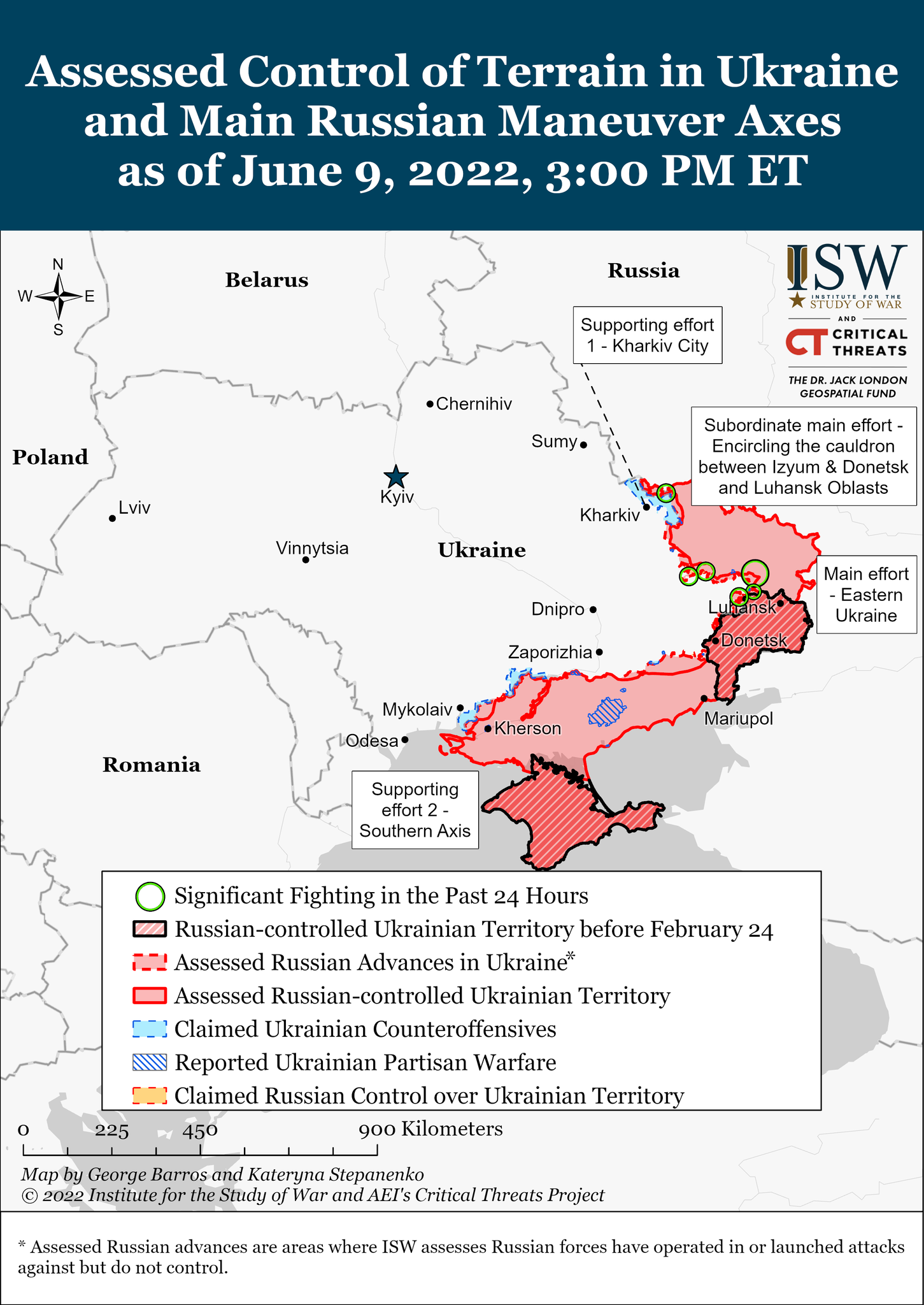 Карта боевых действий в Украине