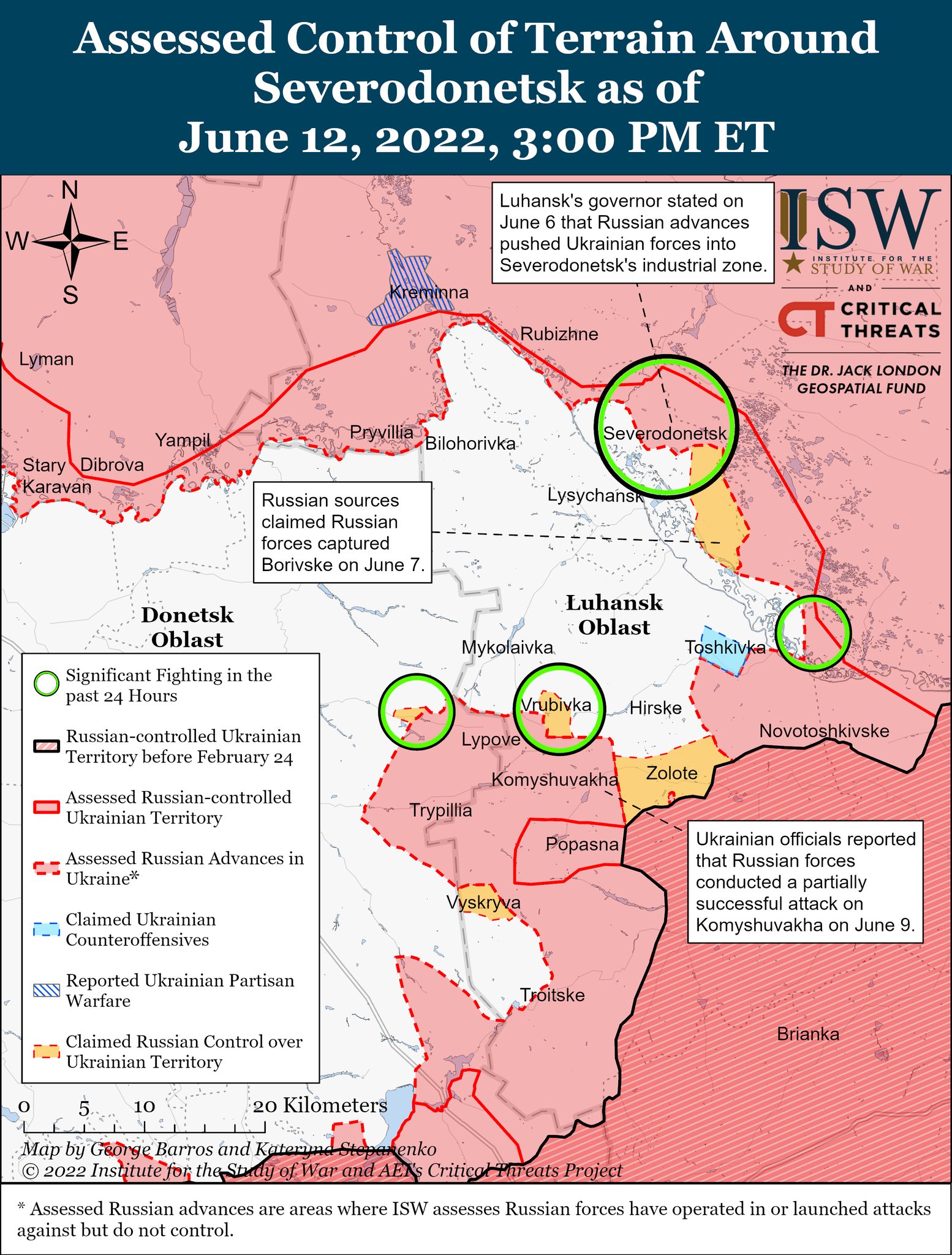 Карта боевых действий в Украине