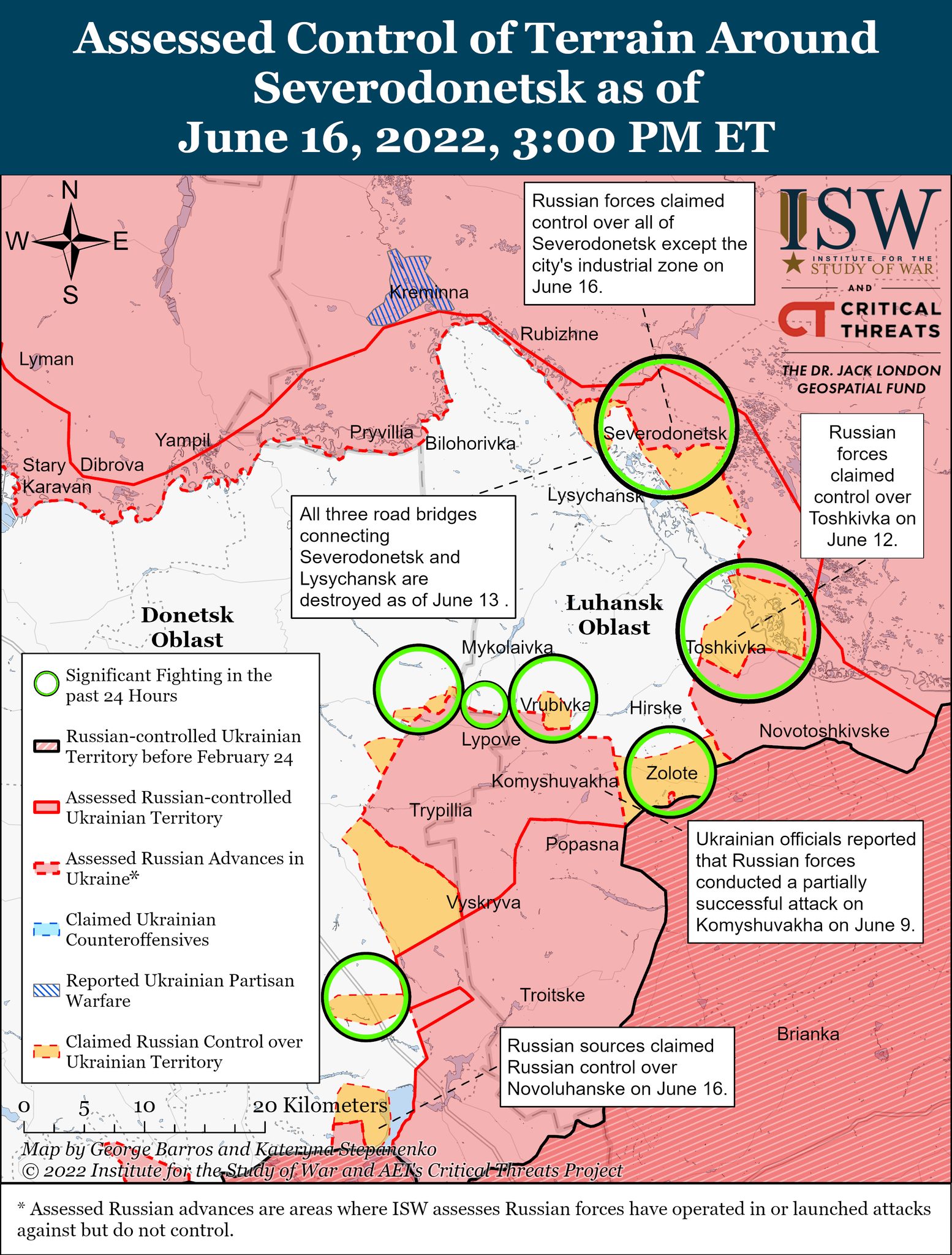 Карта боевых действий в Украине