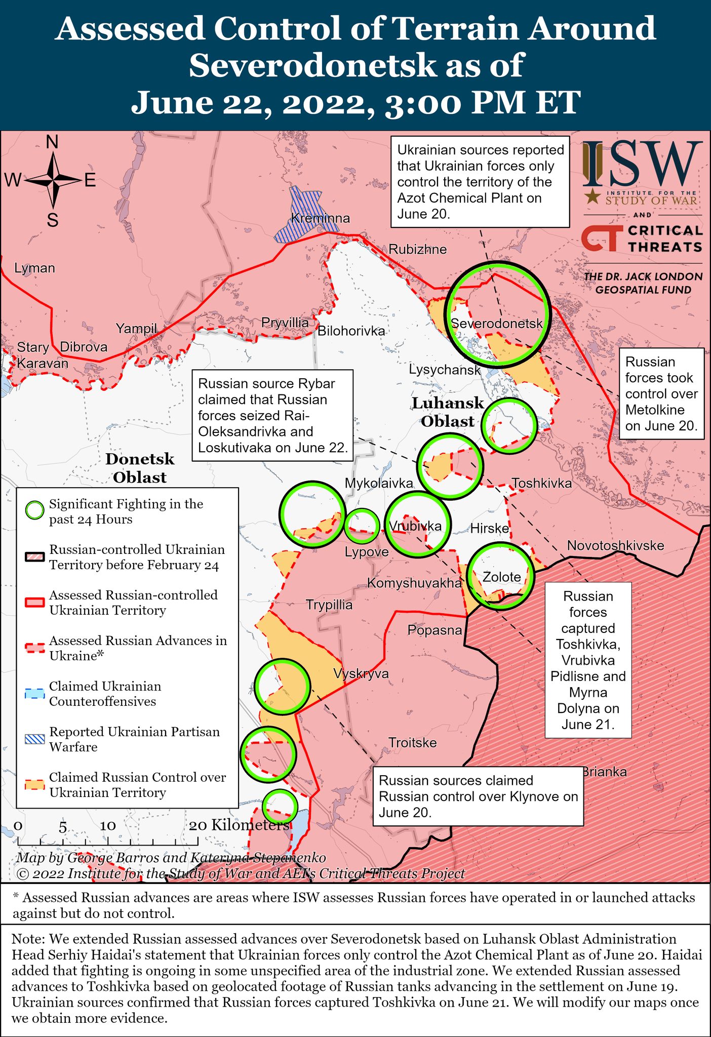 Карта боевых действий в Украине