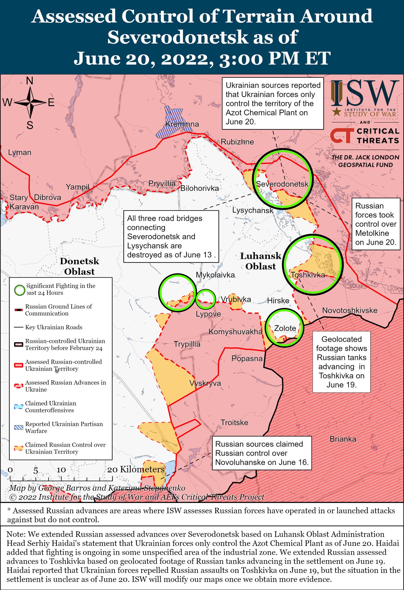 Карта боевых действий в Украине