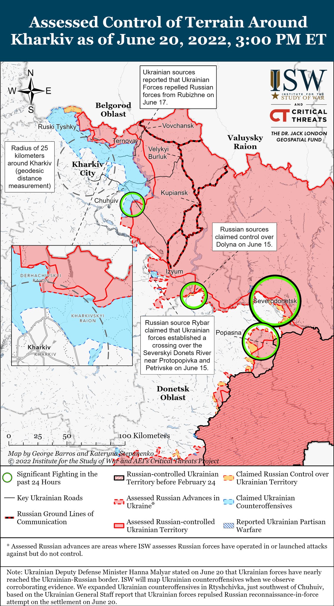 Карта боевых действий в Украине