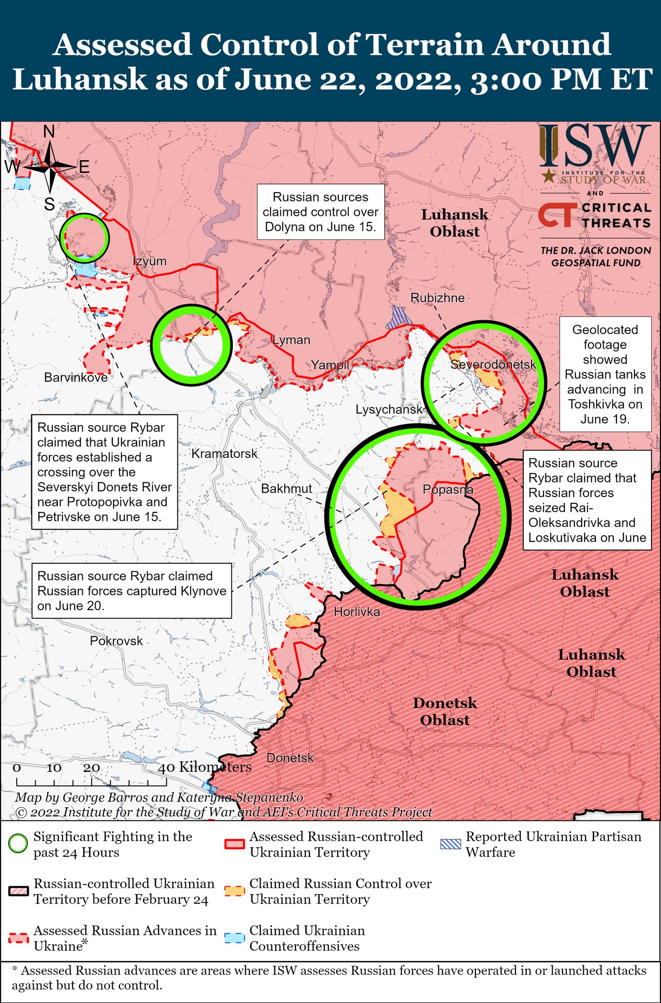 Карта боевых действий в Украине