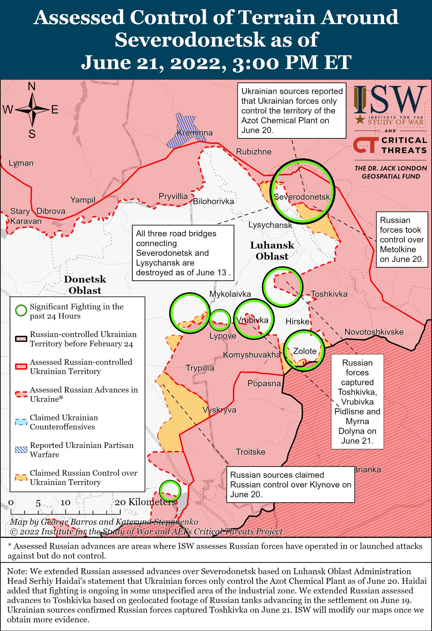 Карта боевых действий в Украине