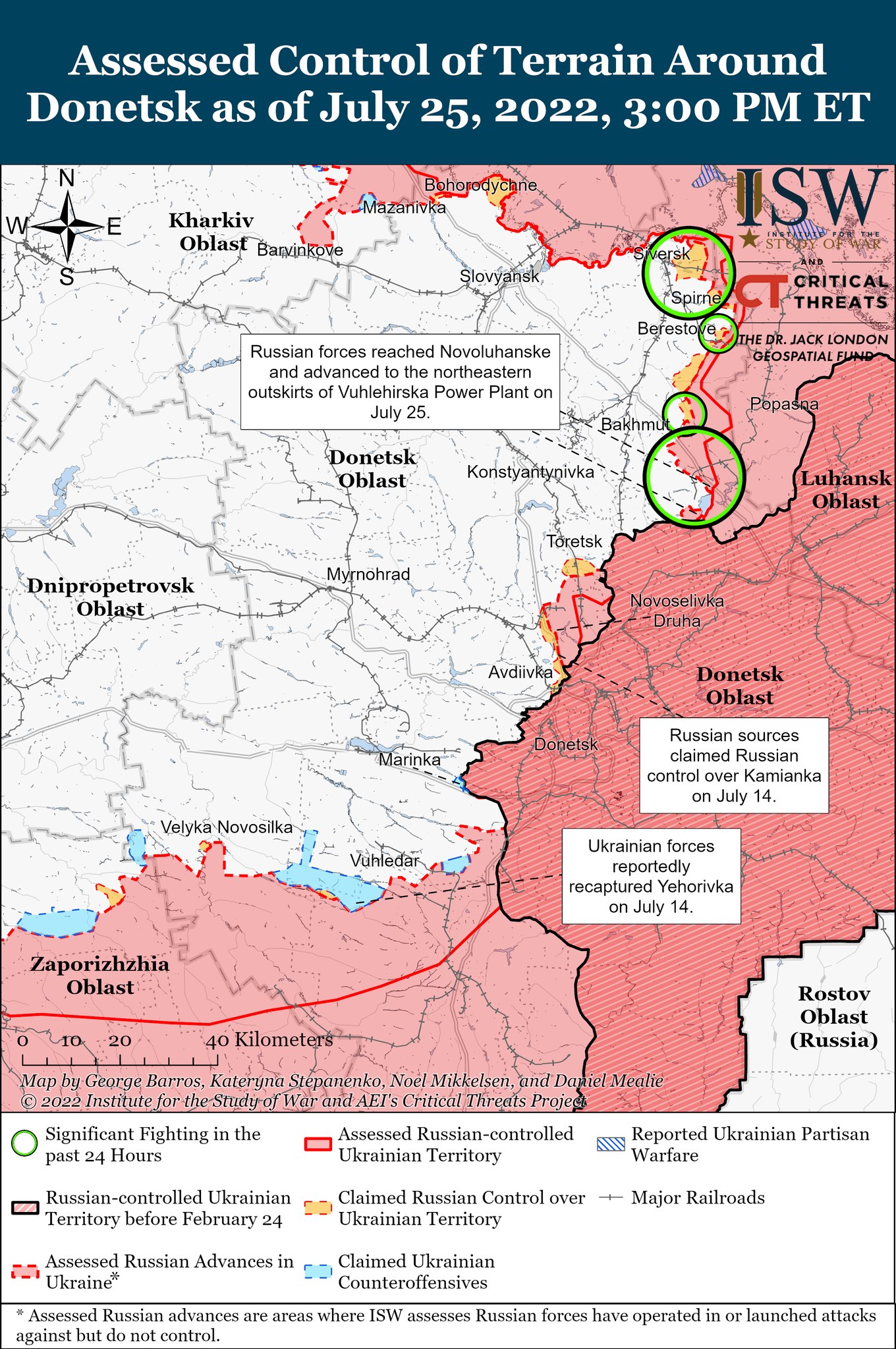 Карта боевых действий в Украине