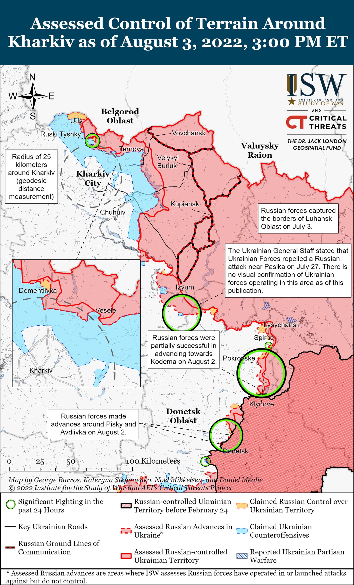 Карта боевых действий в Украине