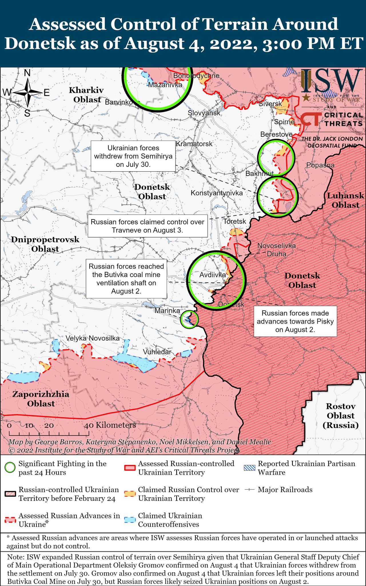 Карта боевых действий в Украине