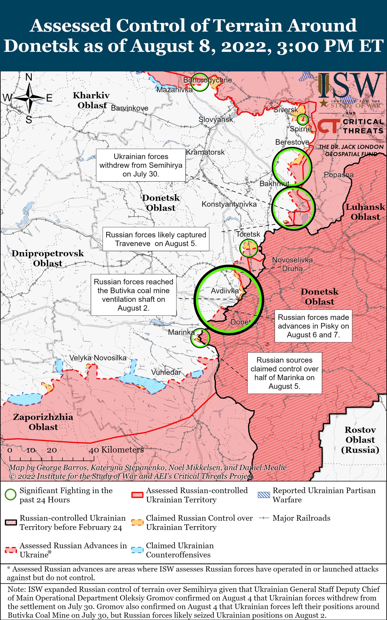 Карты боевых действий в Украине