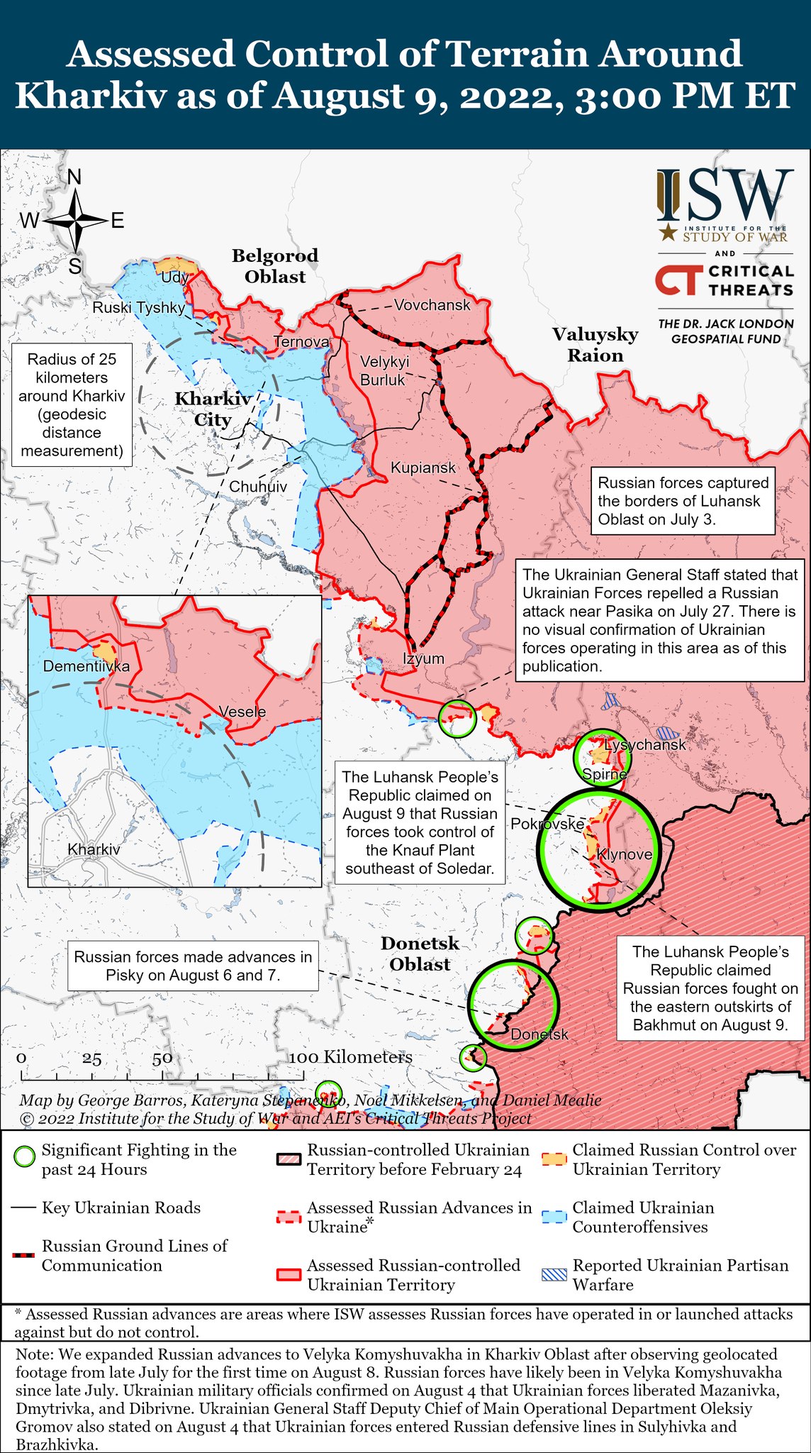 Карты боевых действий в Украине