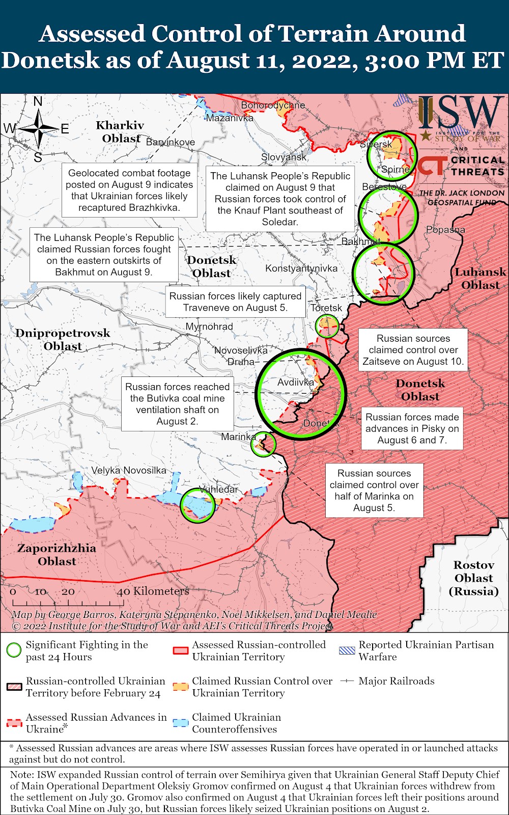 Карты боевых действий в Украине