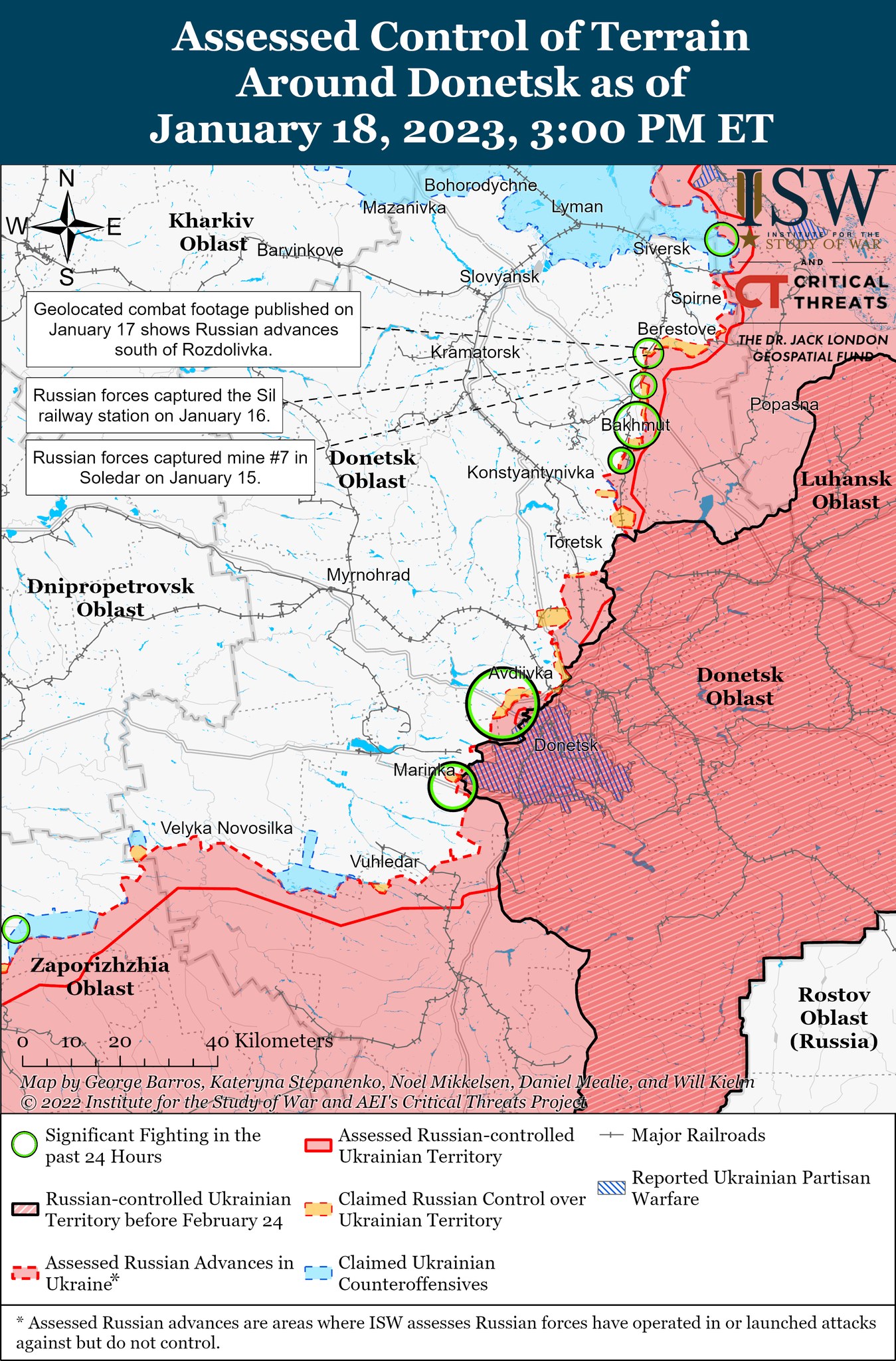 Карты боевых действий в Украине