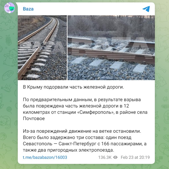 Скриншот из телеграм Baza
