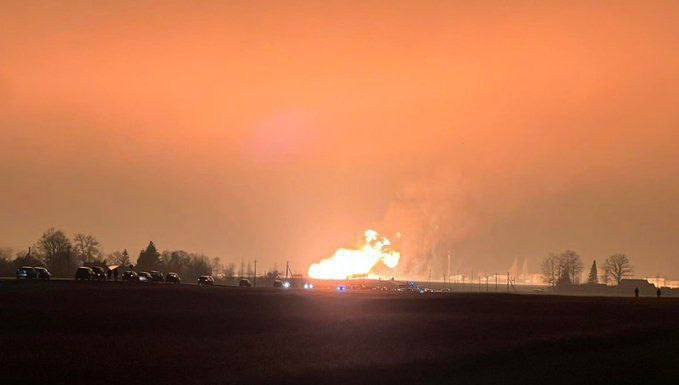 В Литве пожар на газопроводе