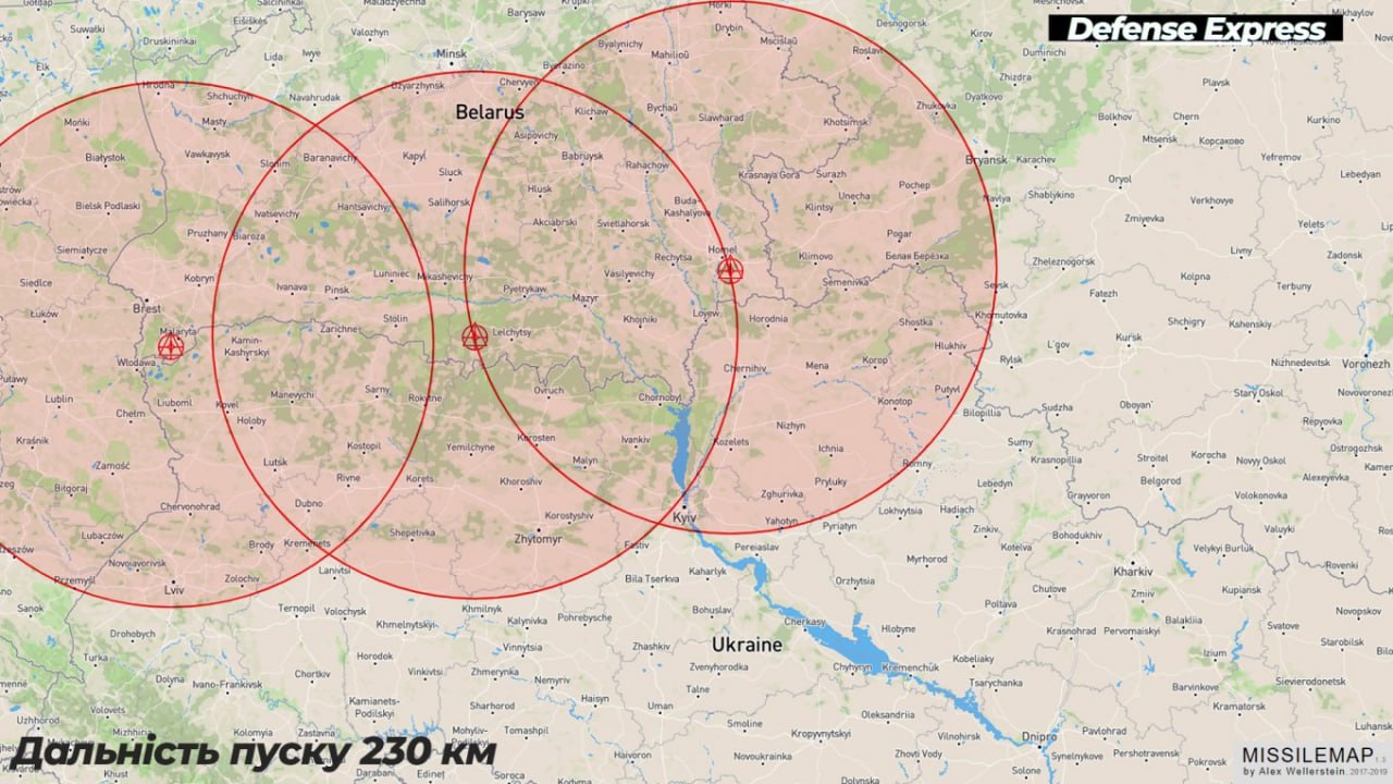 Карта поражения ракетами С-300
