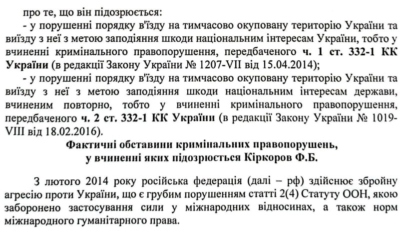 Знімок підозри СБУ Пилипу Кіркорову (ч.2)