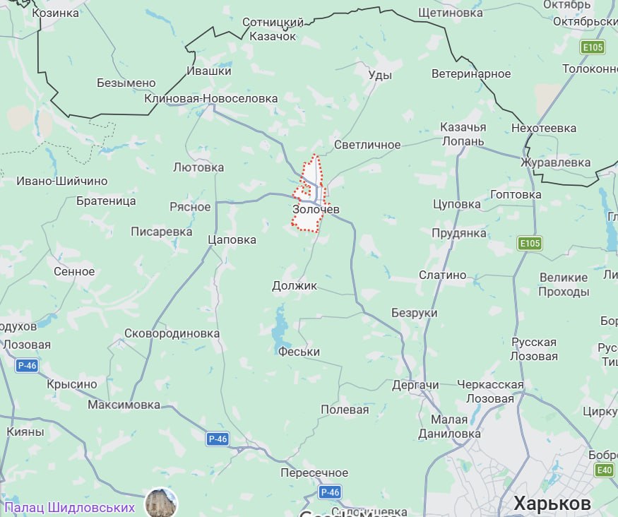 Золочів. Карта Харківської області
