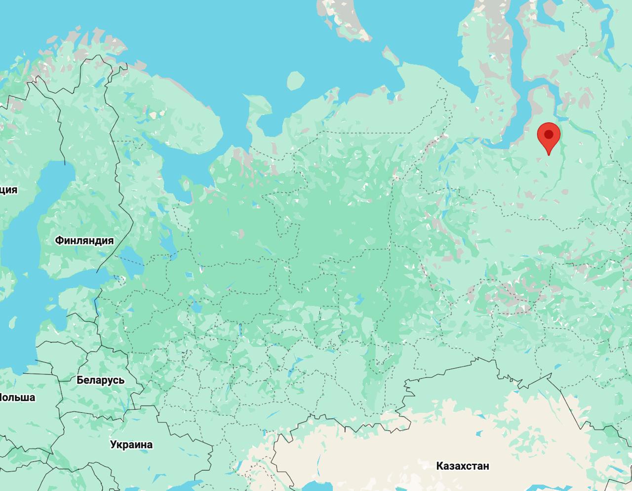 Україна та Західний Сибір Росії. Карта розташування Уренгоя