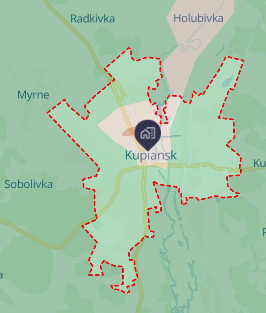 Куп'янськ. Карта бойових дій. Джерело &ndash; Deep State