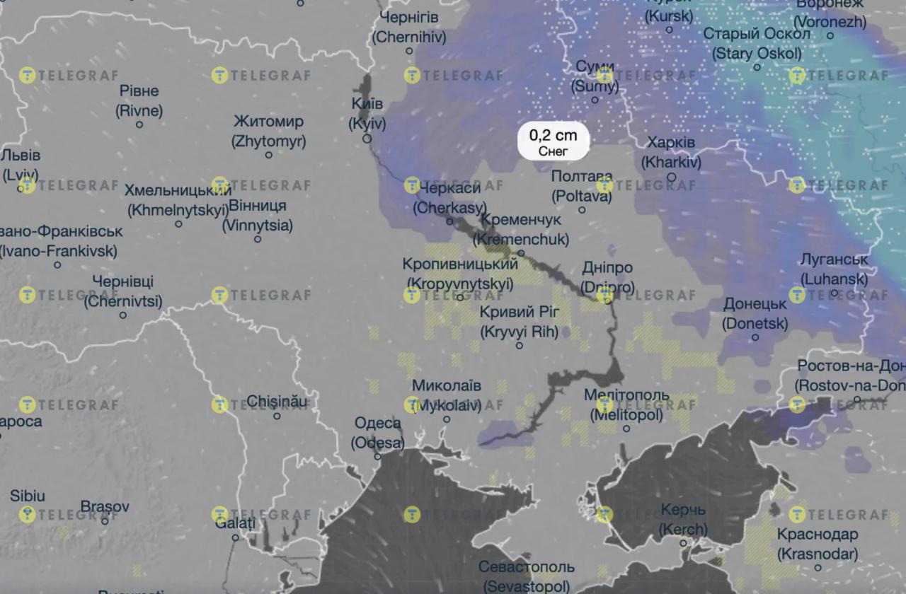Карта погоди України. Джерело &ndash; ventusky.com