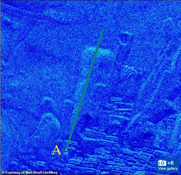 Знімок із космосу місця з другим Сфінксом у Єгипті. Джерело – telegraph.co.uk