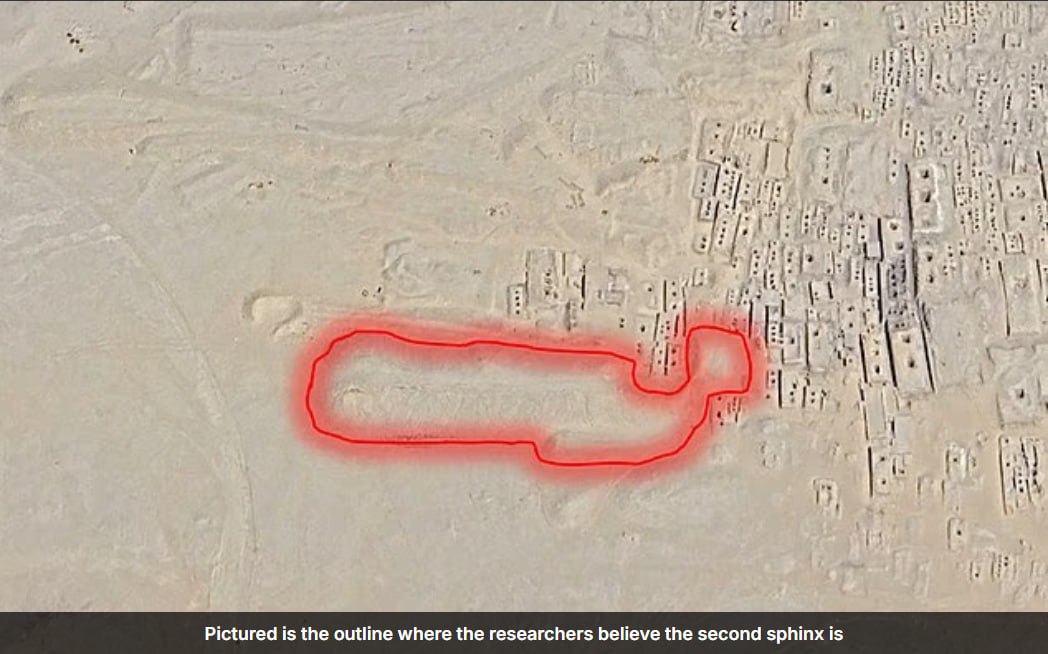 Знімок із космосу Сфінкса під піском у Єгипті. Джерело – telegraph.co.uk