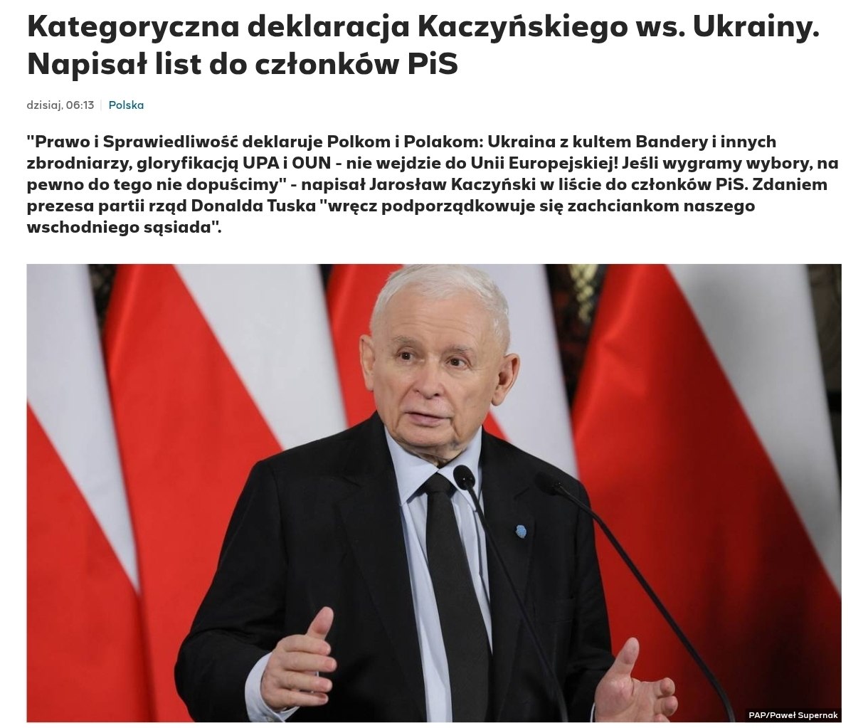 Знімок заголовка на polsatnews.pl &ndash;