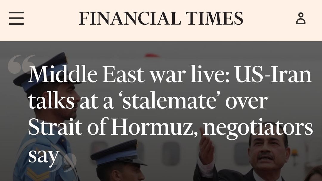 Снимок заголовка на ft.com – Переговоры США и Ирана зашли в тупик из-за Ормузского пролива