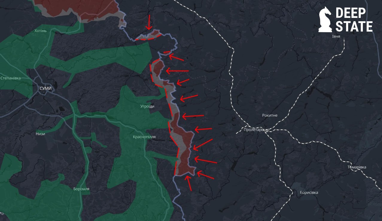 Сумы. Карта боевых действий. Источник &ndash; Deep State