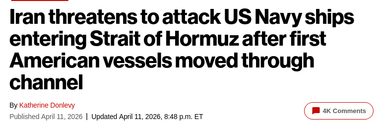 Іран заявив про готовність стріляти по кораблях США під час руху в Ормузьку протоку.