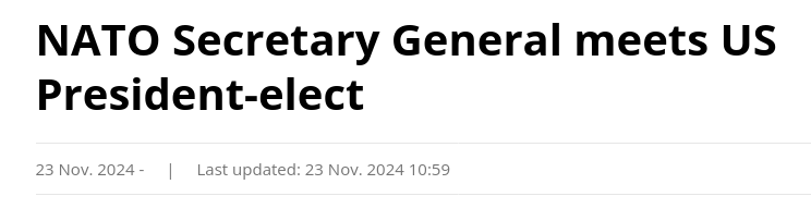 Знімок заголовка повідомлення на nato.int