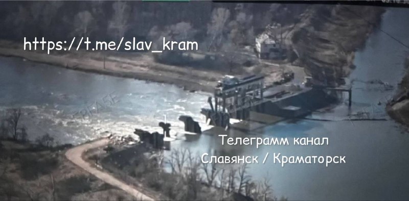 Фото зруйнованої греблі біля Слов'янська та Краматорська. Джерело &ndash; Телеграм