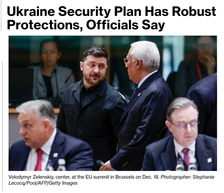 Снимок заголовка на bloomberg.com - Опубликованы гарантии безопасности Запада для Украины